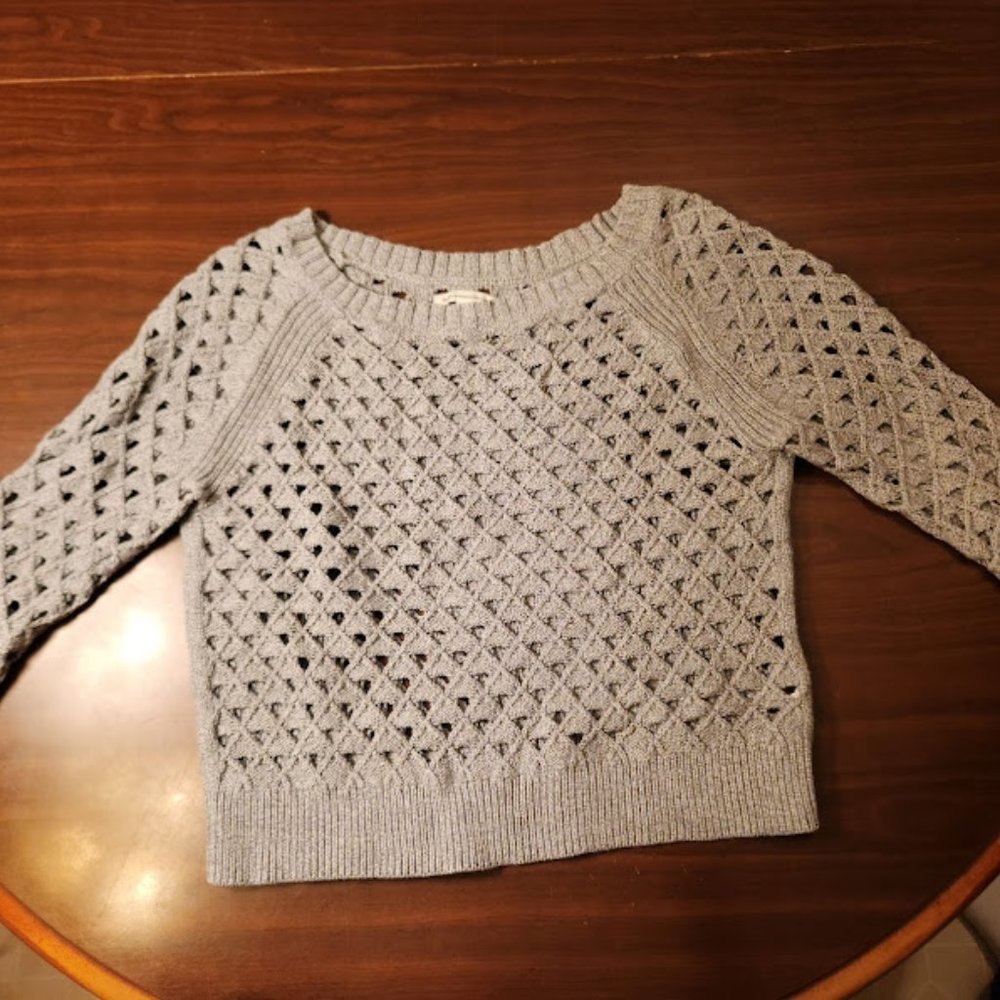 Gray 100% cotton sweater.